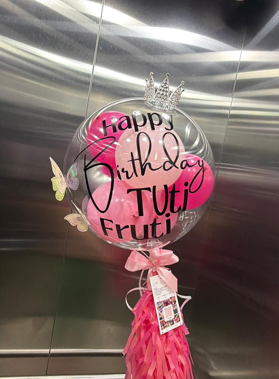 Globo burbuja personalizado con nombre